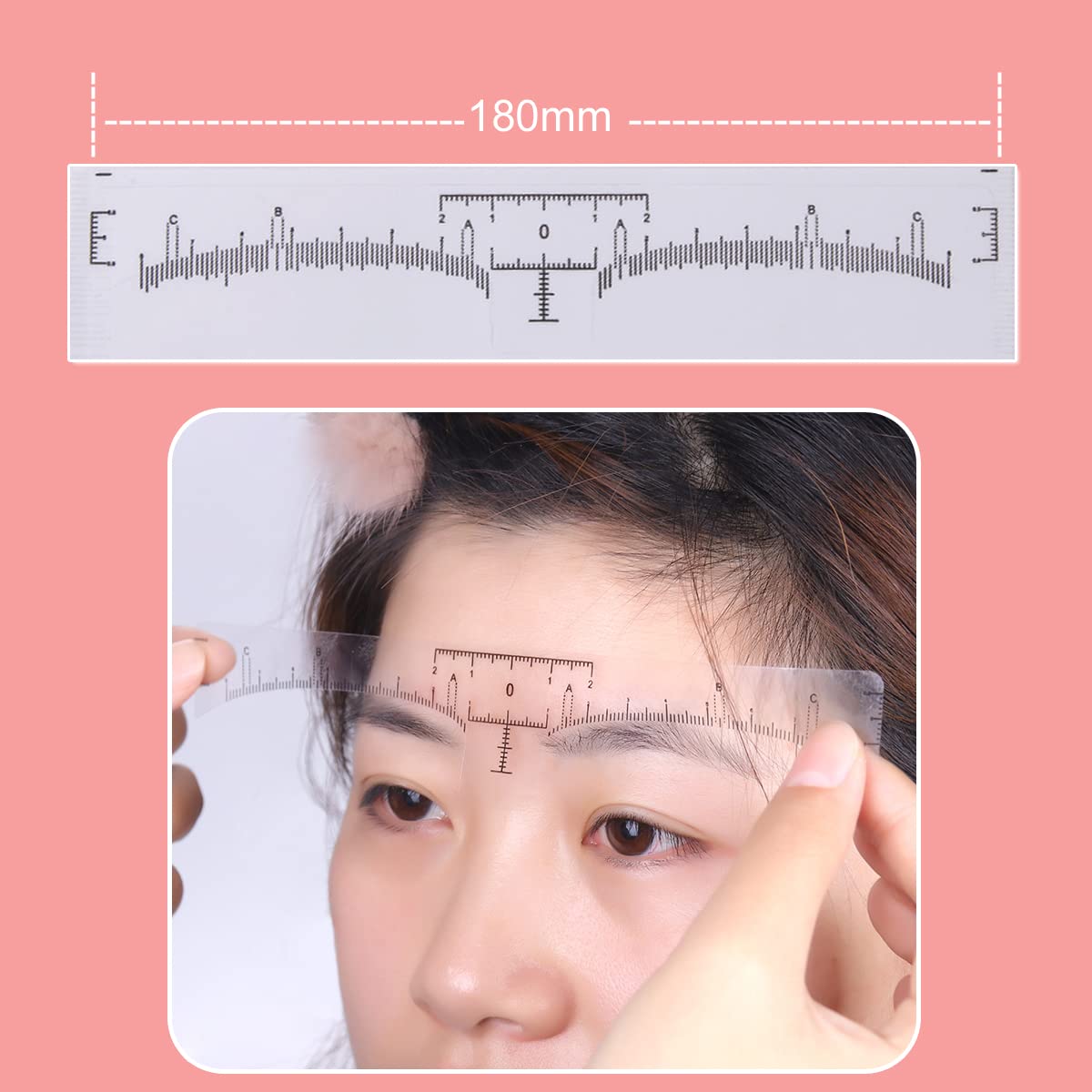 Eyebrow Ruler - 100 Pack Disposable Microblading Adhesive Stencil Guide | Precision Measuring Tool