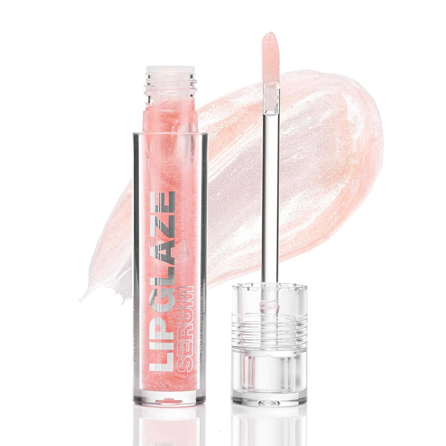 Palladio Lip Glaze Serum - Hydrating Lip Gloss with Peptides & Hyaluronic Acid for Plump Lips | Vegan, High-Shine (Blush Brulee)