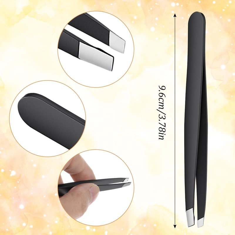80 Pieces Eyebrow Tweezers, Stainless Steel Slanted Tip Precision Lash Tweezers Bulk For Facial Hair, Ingrown Hair, and Blackhead Removal