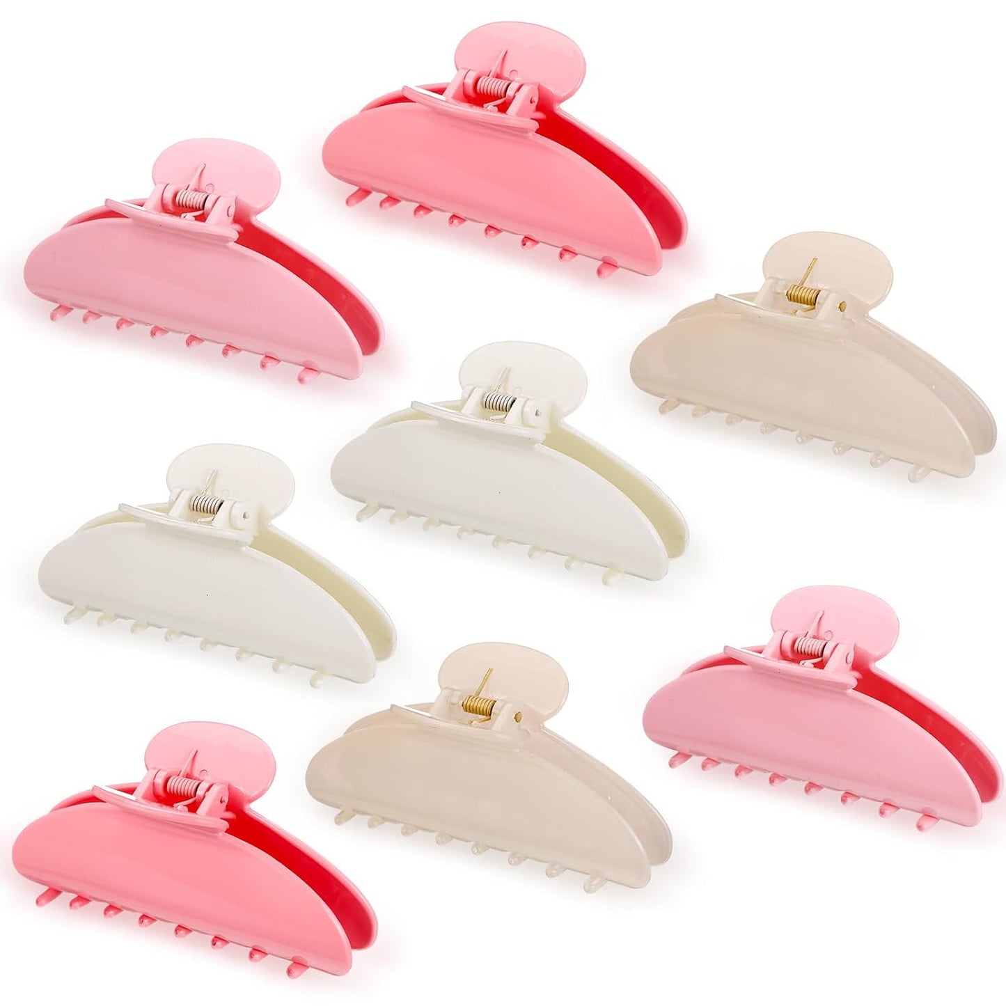 Large Acrylic Hair Claw Clips for Women - 8 Pcs Non-Slip Strong Hold | French Turquoise Color