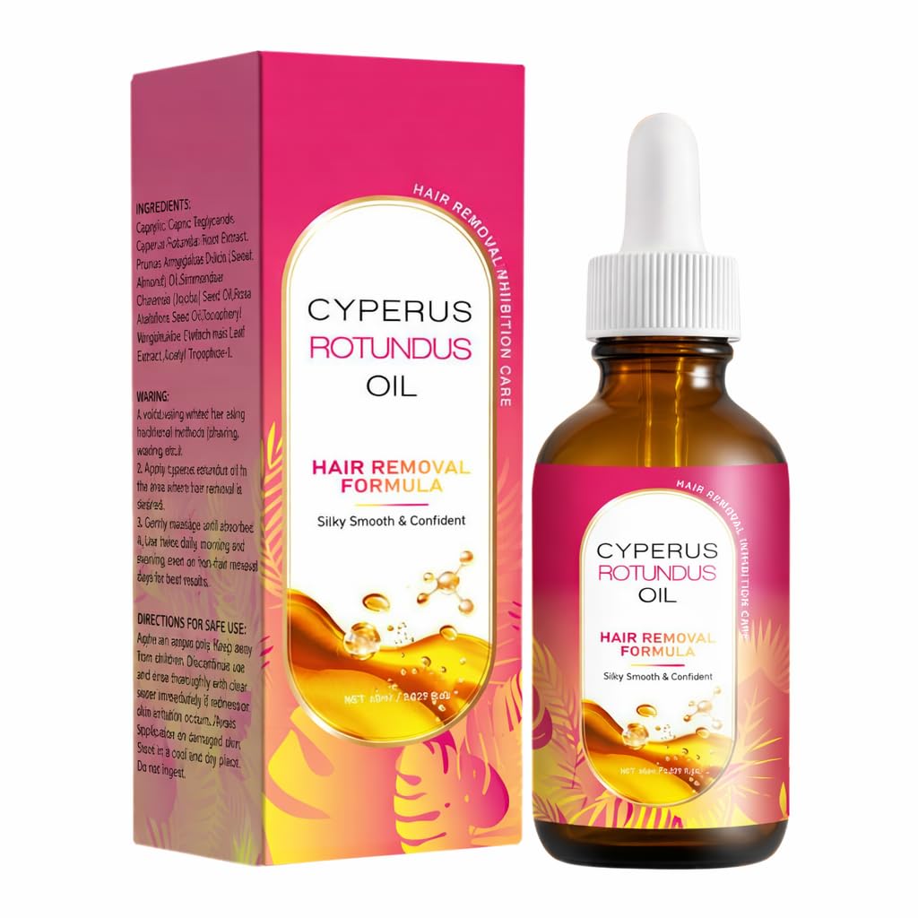 Cyperus Rotundus Hair Removal Oil - Natural Hair Growth Inhibitor with Jojoba & Aloe Vera | Moisturizing Body Oil for Men & Women