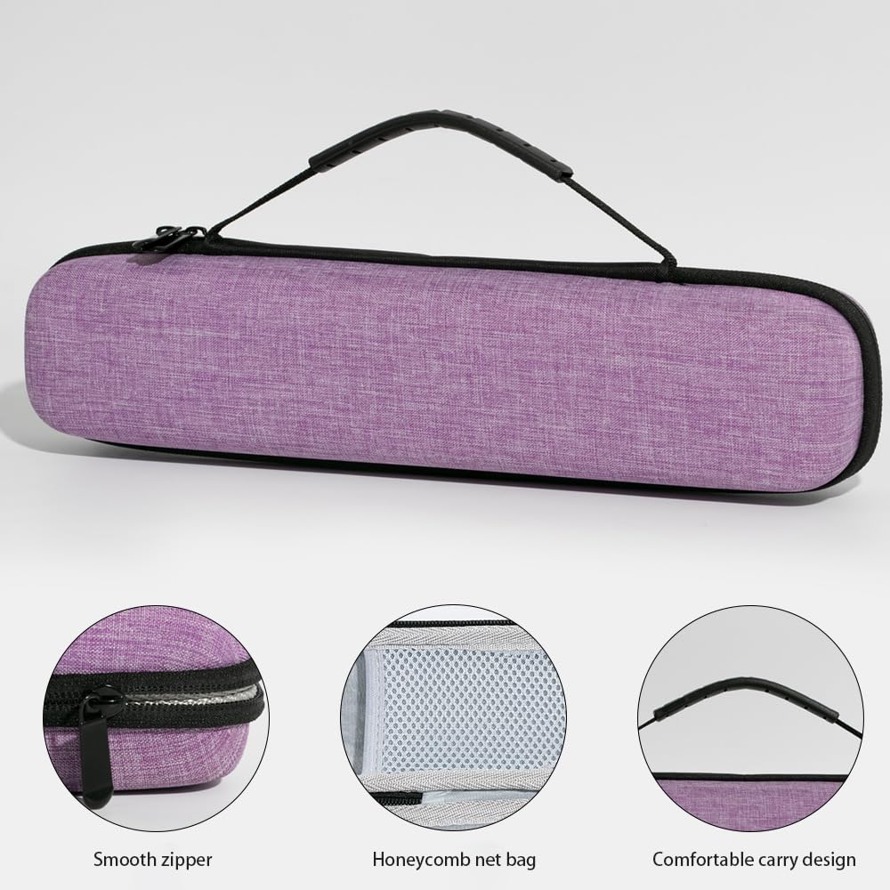 REQO EVA Hard Carry Travel Case,Hair Straightener Case for Classic Hair Straightener Curling Irons Styler,Flat Iron Storage Carrying Pouch for Vacation with Handle(Only Case) (Rose Red)