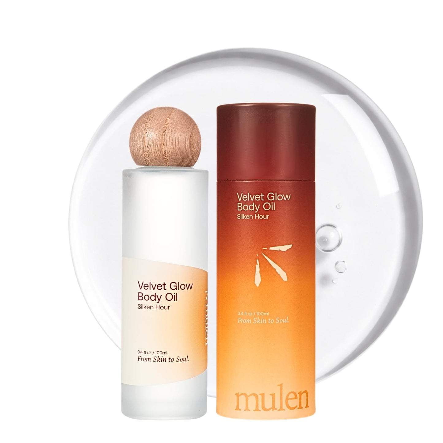Mulen Body Oil for Dry & Sensitive Skin, Hydrating & Moisturizing for Women After Shower Glow, Fast-Absorbing, Non Greasy Luxury Oil with Sea Fennel, Vitamin E, Patented Light Fragrance (3.4 Fl Oz)