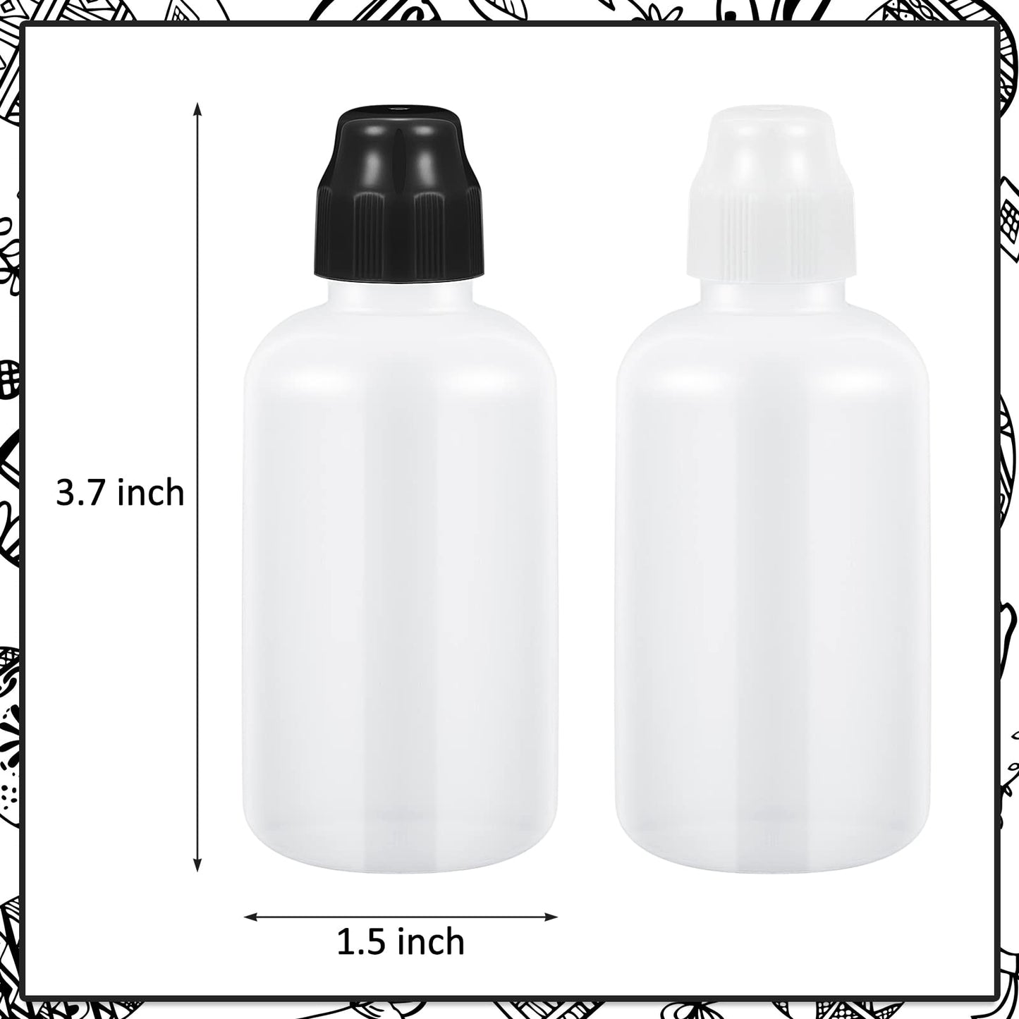 Tessco for you 4 Set 2 Ounce Empty Bingo Daubers Paint Squeeze Bottles for Paint Mop Dauber Bottle Refillable White Black Sponge Tip for Wooden Plastic Board Cloth Marker Pen