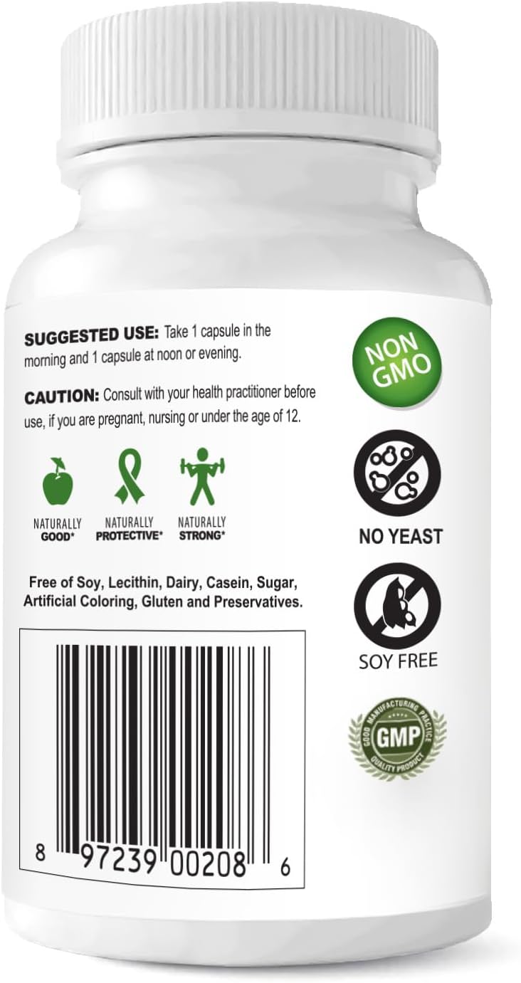 DHT Blocker Supplement - Natural Hair & Skin Support with Dim, Turmeric & Astragalus | 60 Vegan Capsules