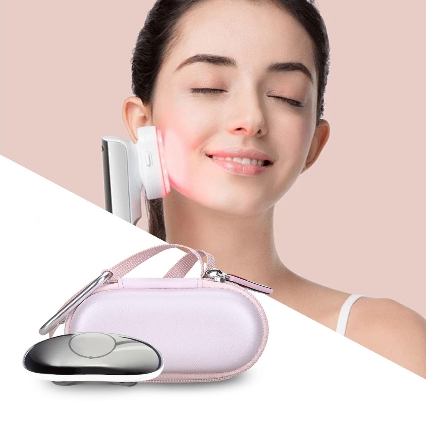 FBLFOBELI EVA Hard Storage Case for ZIIP Halo, ZIIP OX, ZIIP GX Facial Toning Device/for Gillette Venus Mini Facial Hair Remover (Case Only) (Rose Gold)