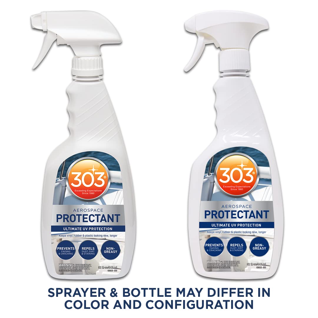 303 Products Marine Aerospace Protectant Spray, UV Protection for Boat Vinyl & Surfaces – Repels Dust, Dirt & Staining, Matte Finish, Restores Like-New Appearance, 32 oz
