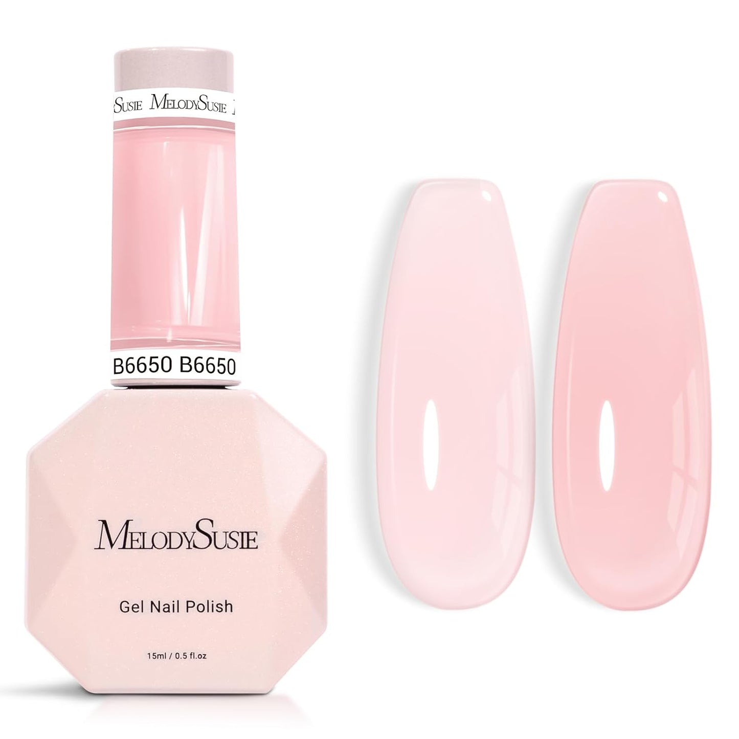 MelodySusie Nude Gel Nail Polish - Milky Pastel Color, 0.5 Fl. Oz | Soak Off UV LED for DIY Manicure