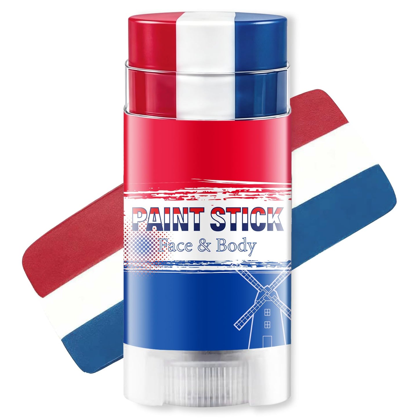 Red White and Blue Face Paint Stick - Sweatproof High Pigment for World Cup Fans | Party Accessories