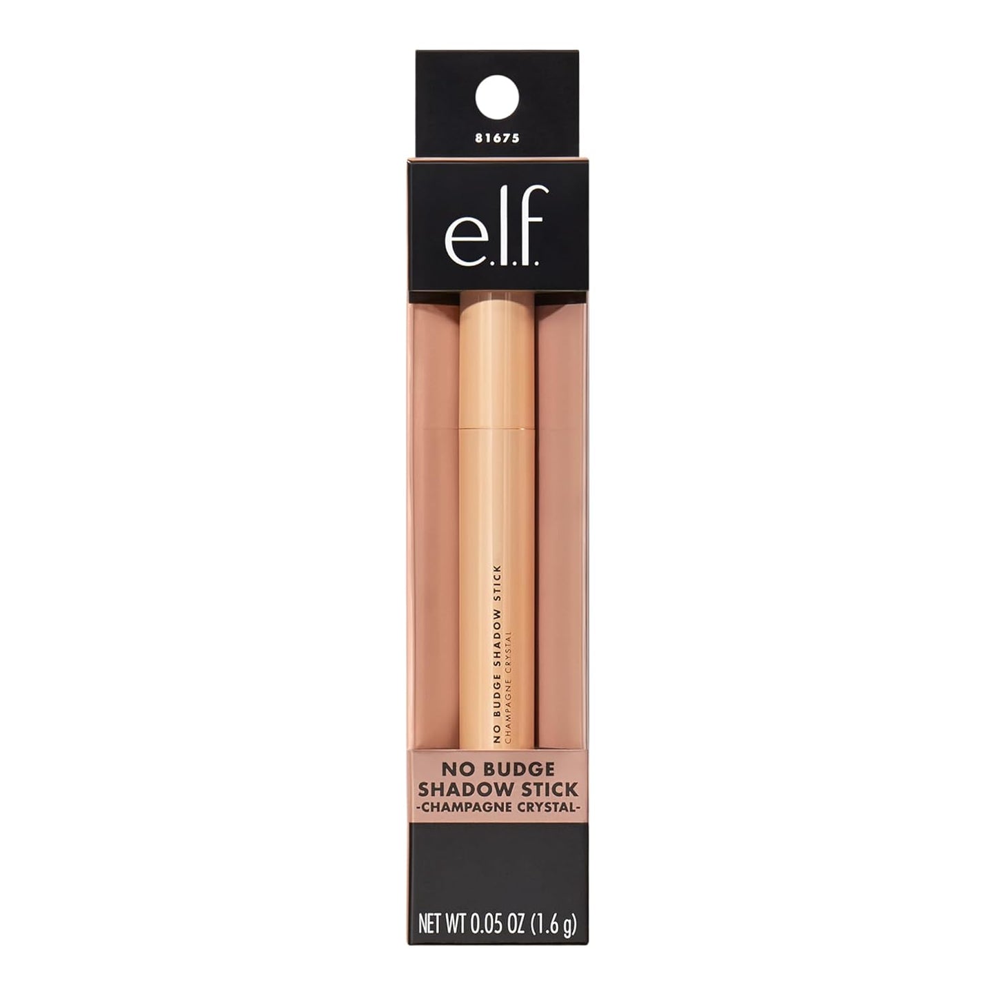 e.l.f. No Budge Shadow Stick - Long-Lasting Cream Eyeshadow in Champagne Crystal | High-Pigment Metallic Finish, Vegan & Cruelty-Free