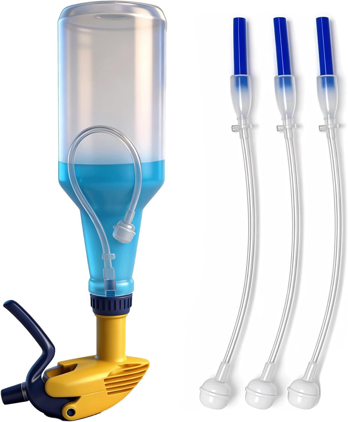 360° Spray Bottle Adapter - Universal Fit with Nozzle & Weighted Tube | Multi-Angle Sprayer Attachment (3-Pack)