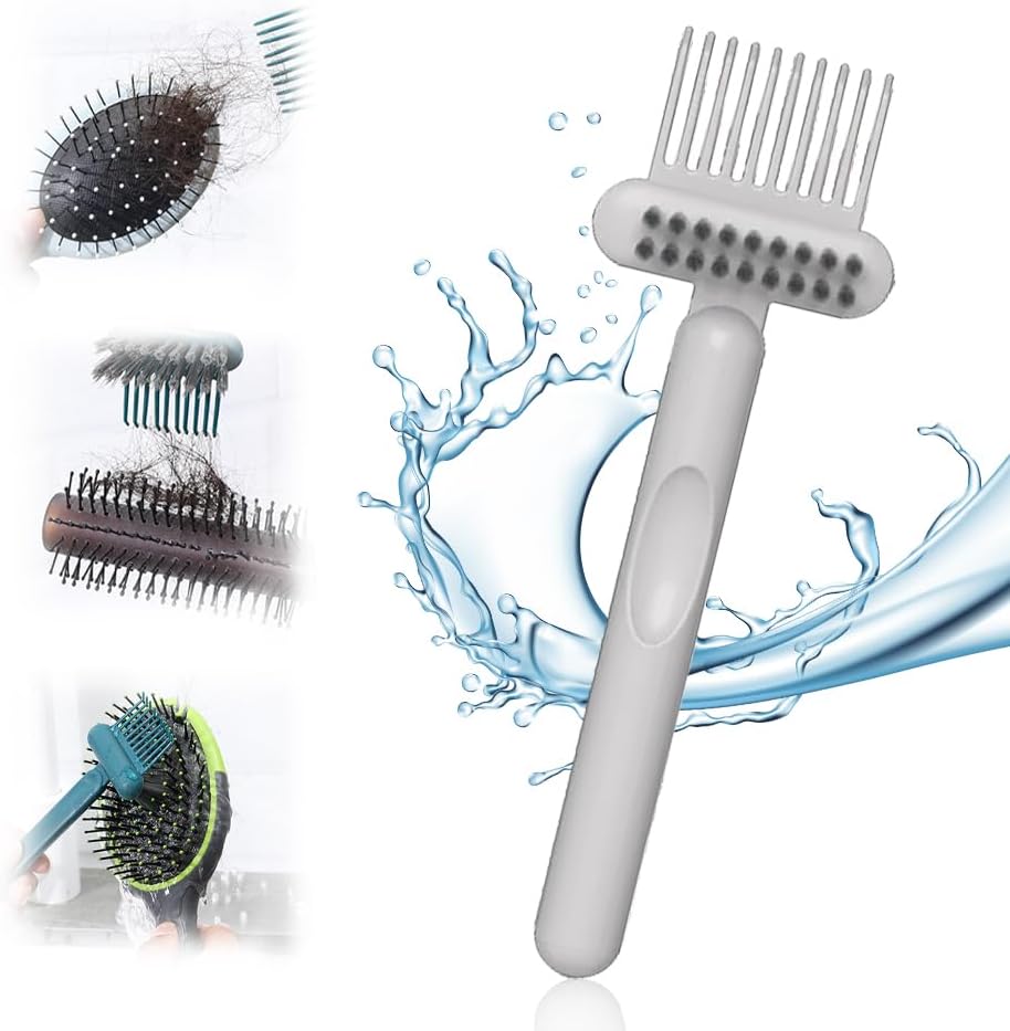 2 In 1 Hair Brush Cleaning Tool - Portable Comb Cleaner for Travel | Ideal for Salons & Home Use (Gray)