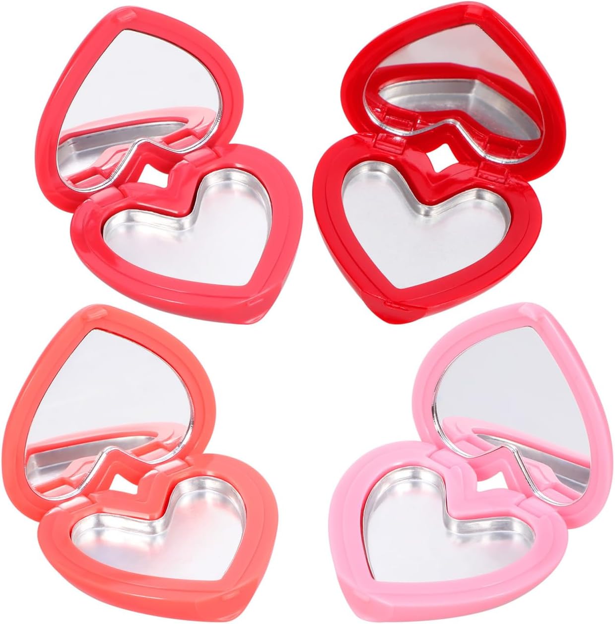Portable Makeup Palette - Cute Heart Shape Mini Eyeshadow & Lipstick Case | 4Pcs Refillable Set