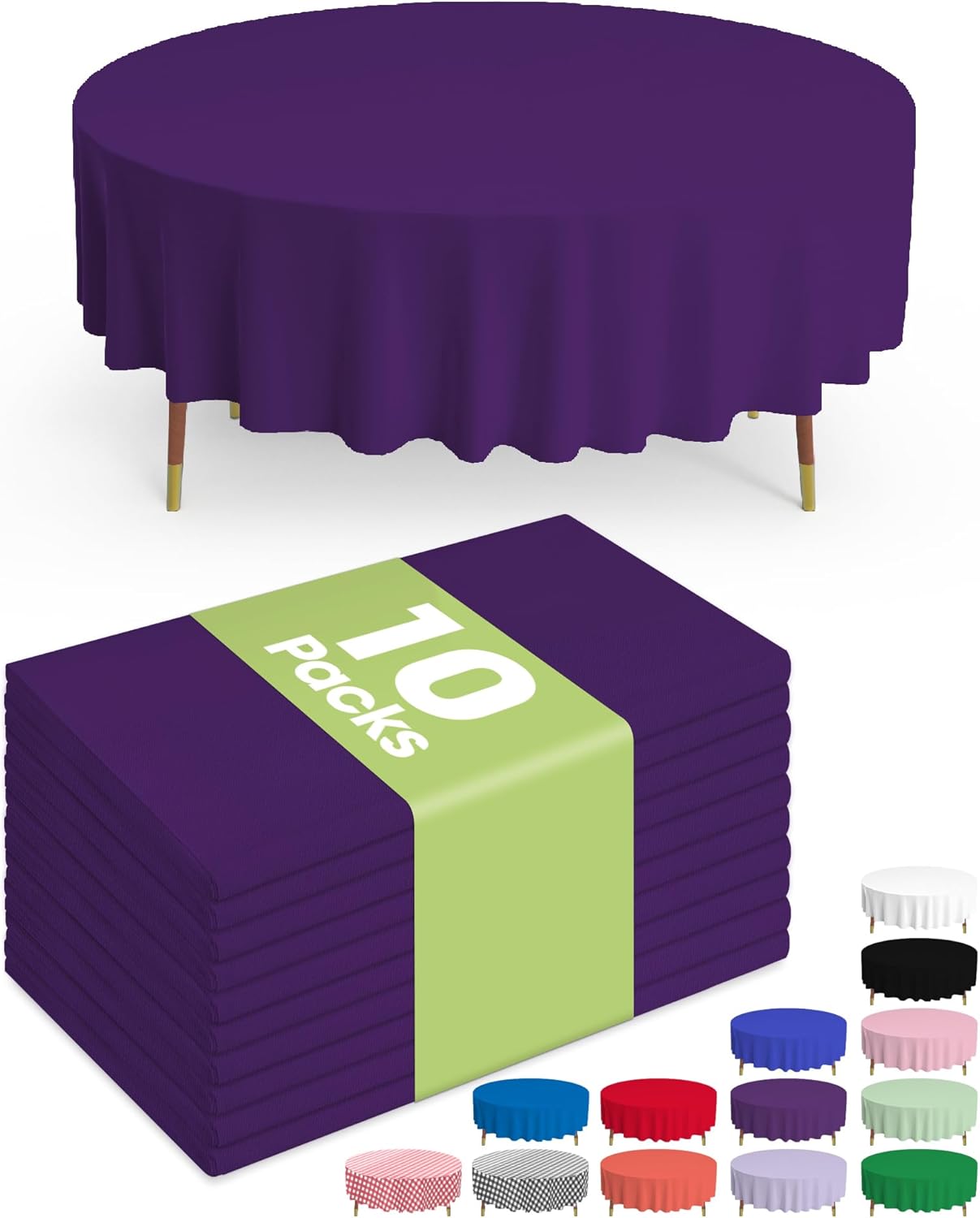 Plastic Table Cloths - 10 Pack Disposable 54 x 108 Inch for Parties, Picnics & Weddings | Rectangle White
