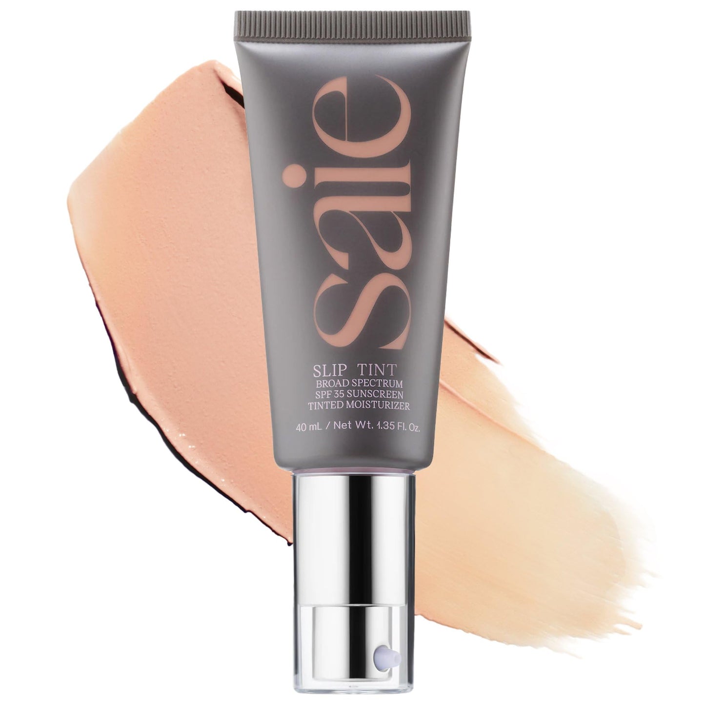 Saie Slip Tint Tinted Moisturizer with SPF 35 - Light Coverage, Glowy Skin Tint & Mineral Sunscreen for Face with Hydrating Hyaluronic Acid - Summer Makeup Essential - Shade One (1.35 oz)