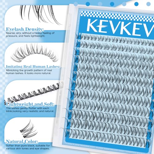 Natural Wispy Lash Clusters Kit - KevKev Wispy02 (8-16mm)
