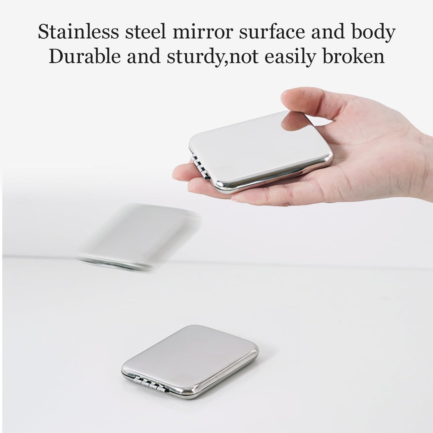 HSOOVZN Travel Makeup Mirror,Portable Folding Vanity Mirror 2-Sided Handheld Small Pocket Mirror Compact Portable for Handbag Purse Pocket(Round)
