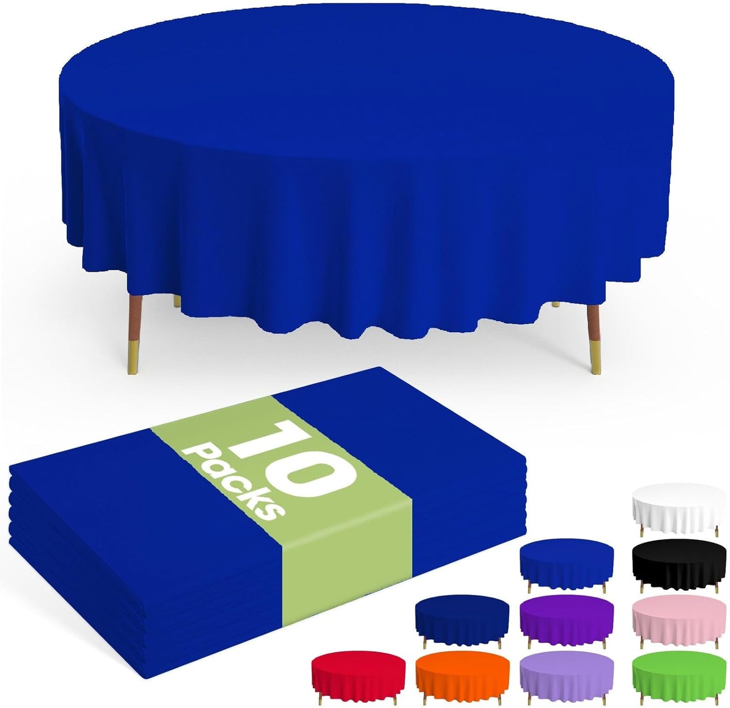 Plastic Table Cloths - 10 Pack Disposable 54 x 108 Inch for Parties, Picnics & Weddings | Rectangle White