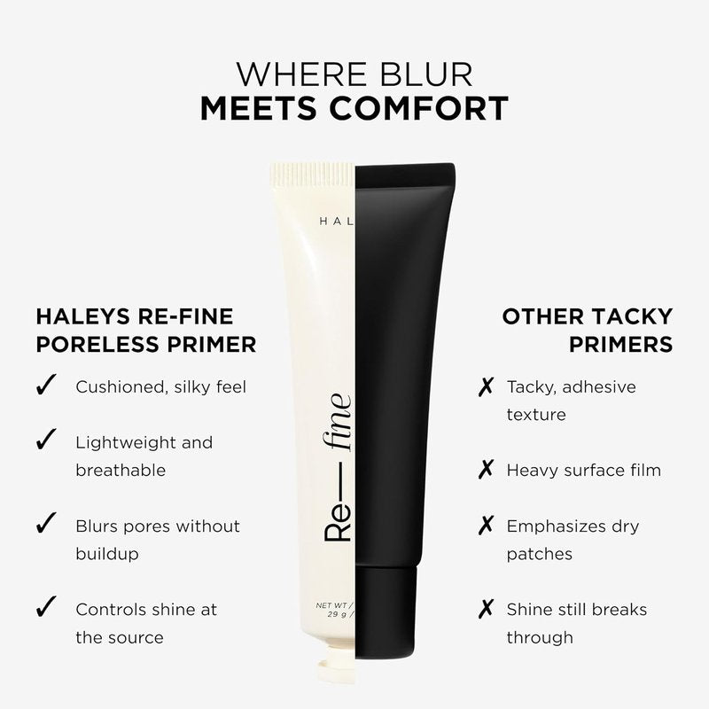 HALEYS Beauty Soft Matte Poreless Primer - Lightweight Makeup Gripping Base with Vitamin C & E | 0.25 Oz