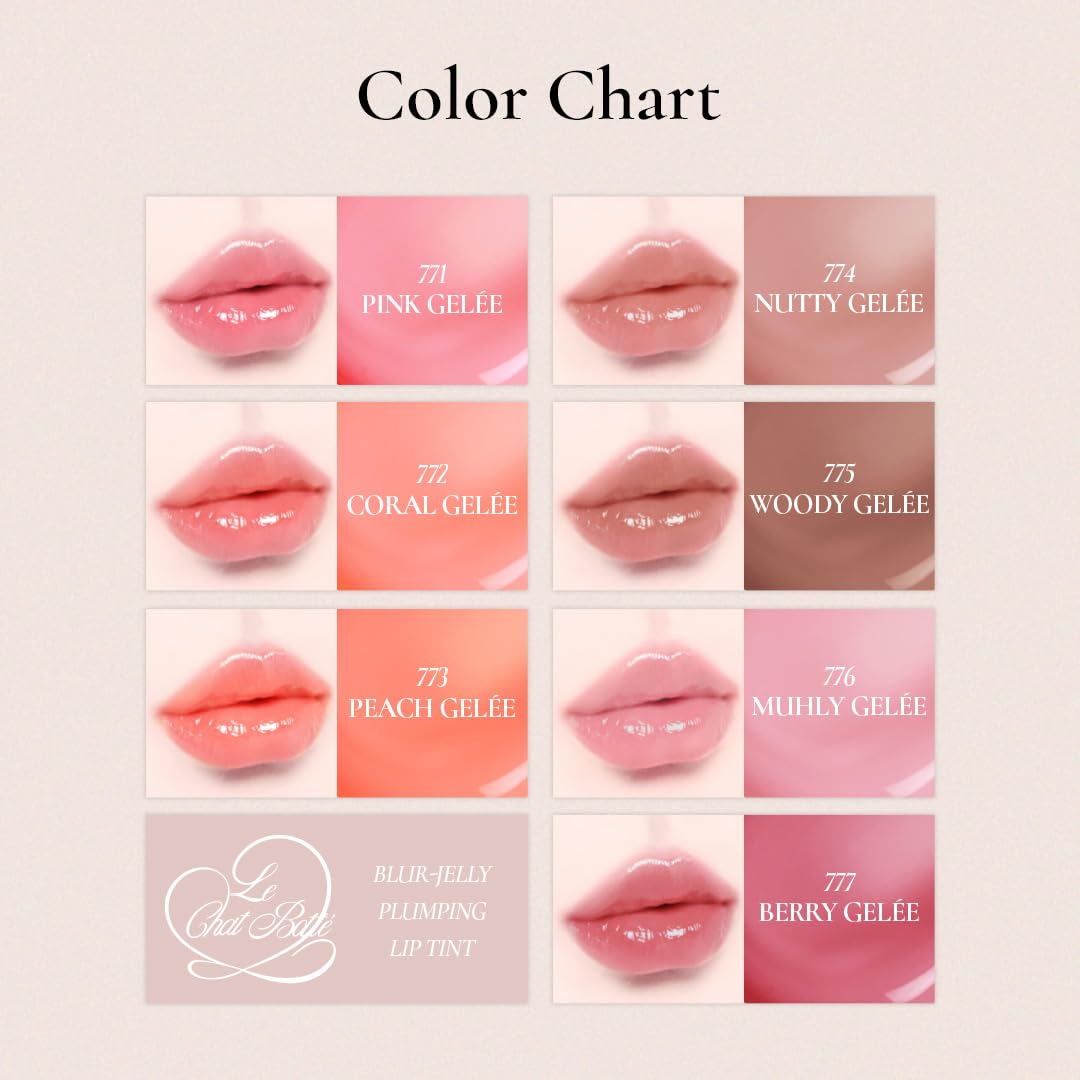 DINTO Blur-Jelly Plumping Lip Tint - Tinted Lip Plumpimg Gel Gloss, Long-Lasting, Moisturizing, Volumizing & Hydrating, Vegan & Cruelty-Free, K beauty (7 colors) (774 Nutty Gelée, 0.11 fl.oz.)