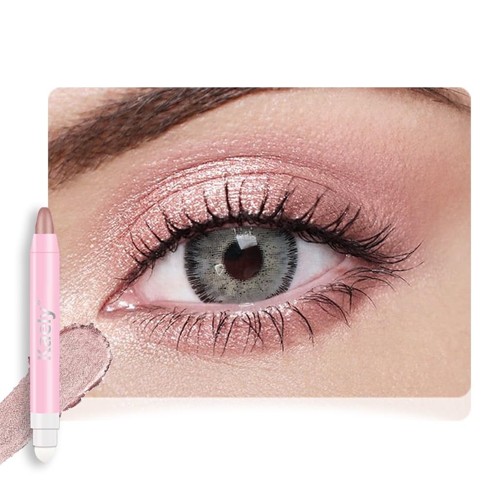 Monochrome Cream Glitter Eye Shadow Stick Palette - 2-in-1 Waterproof Eyeshadow & Eyeliner Pencil for Mature Women | Vegan & Cruelty-Free | 06 Shimmer Dark Brown