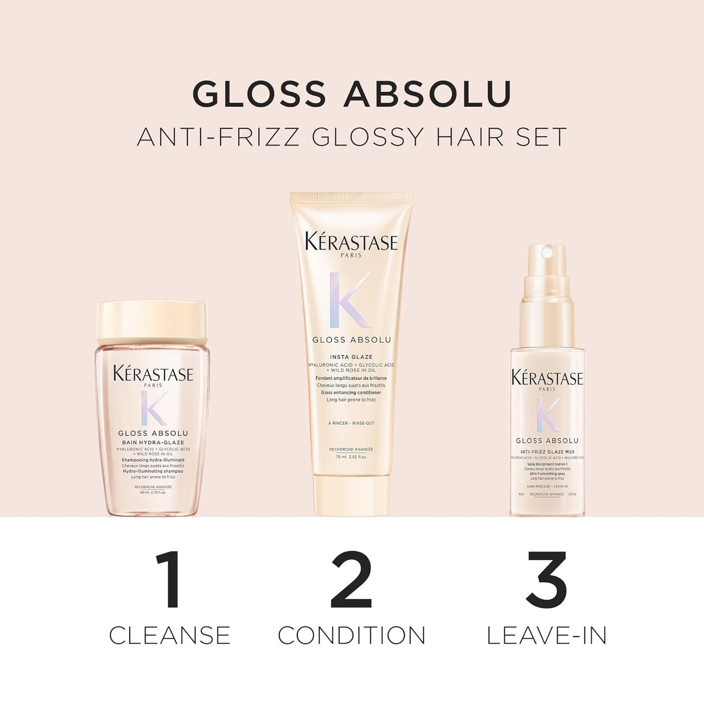 Kérastase Gloss Absolute Shampoo & Conditioner Set - Heat Protection for Long, Frizz-Prone Hair