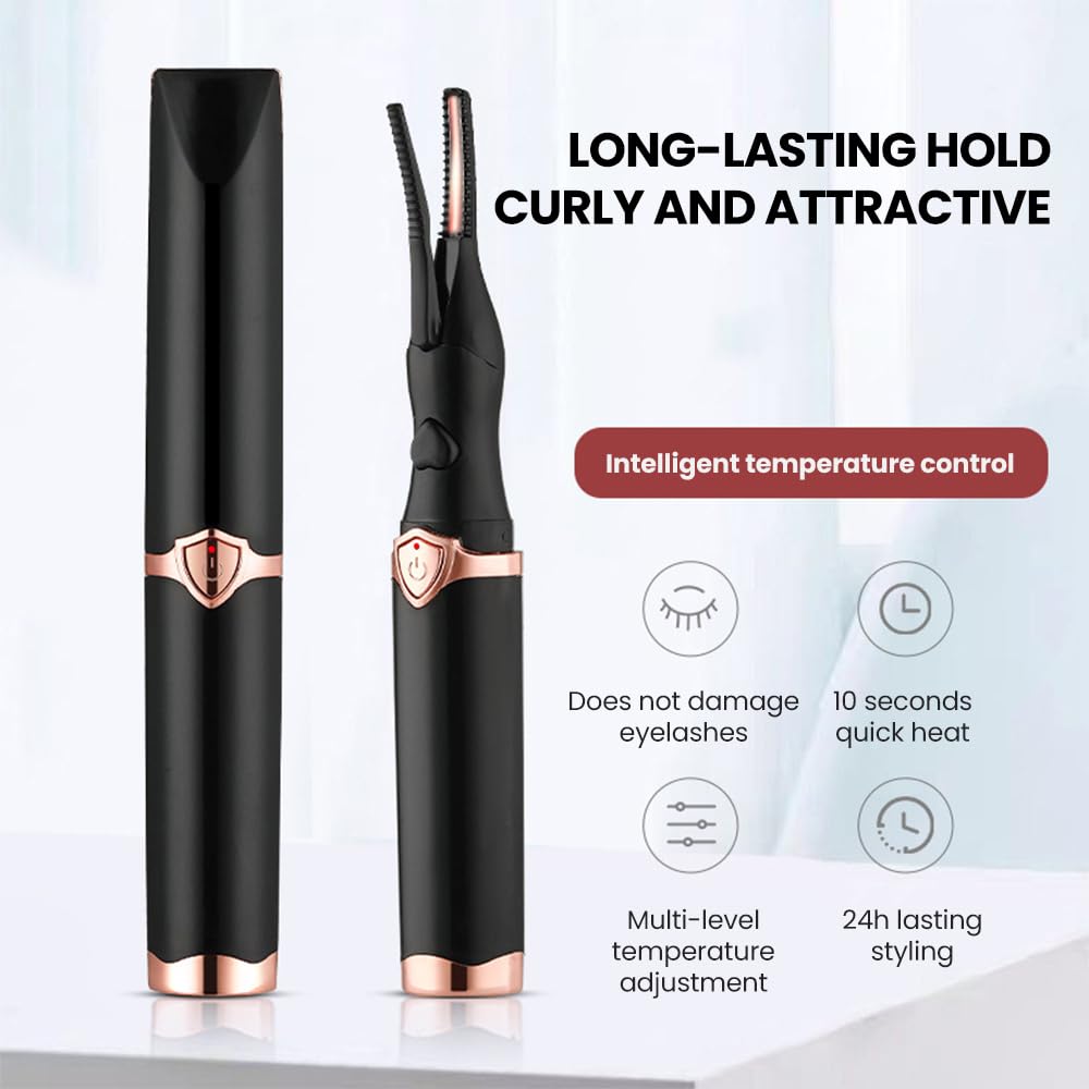 Electric Eyelash Curlers,2026 Upgrade Heated Eyelash Curler for Women,Mini Electric Eye Lash Curler with 3 Heat Modes,Fast Heat up in Finalize Eyelash Holder Tool (Black/1pcs)