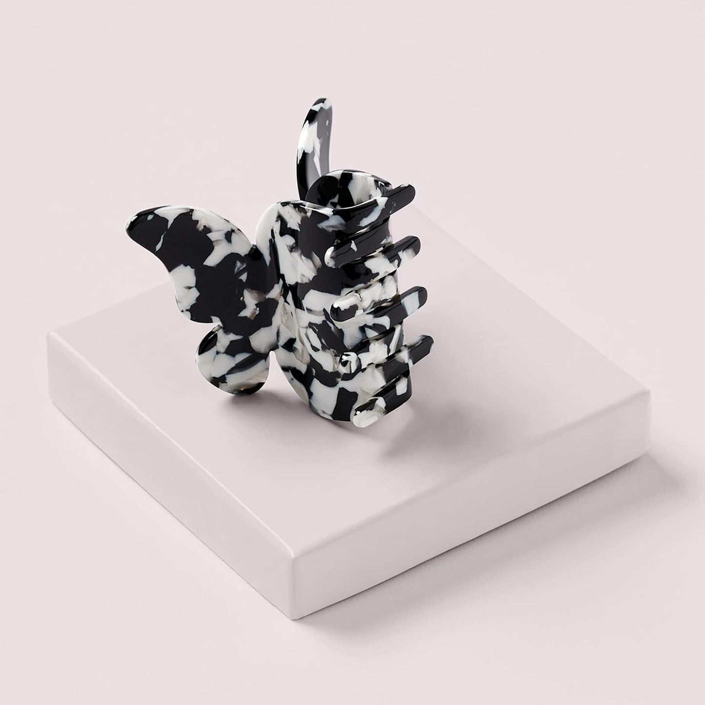 Papillon Claw Clip - Black & White Marble Design for Stylish Hair Updos
