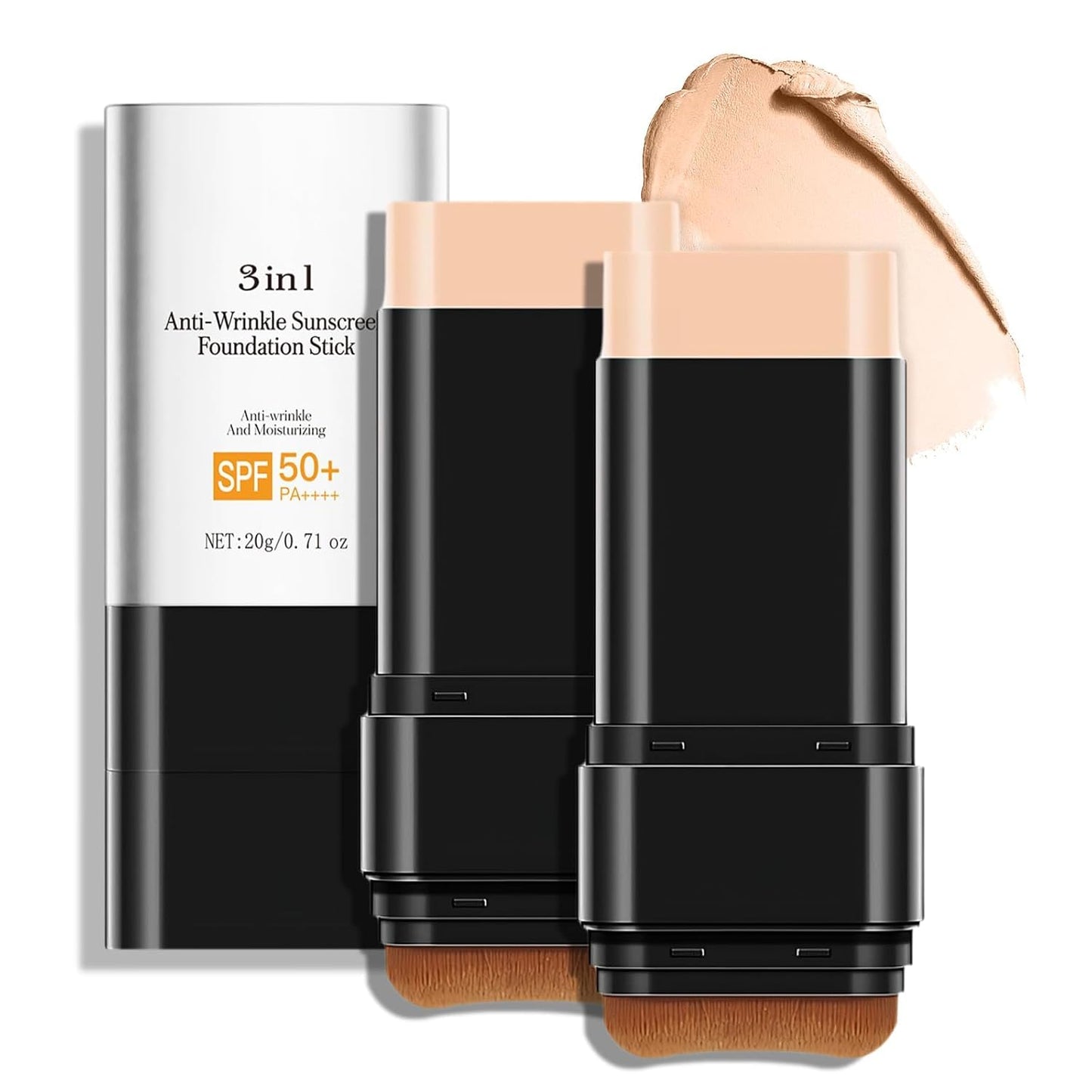 Luxury Anti-Wrinkle Foundation Stick SPF 50+ | Hydrating Matte Formula, Travel Size, 1.42 Fl Oz