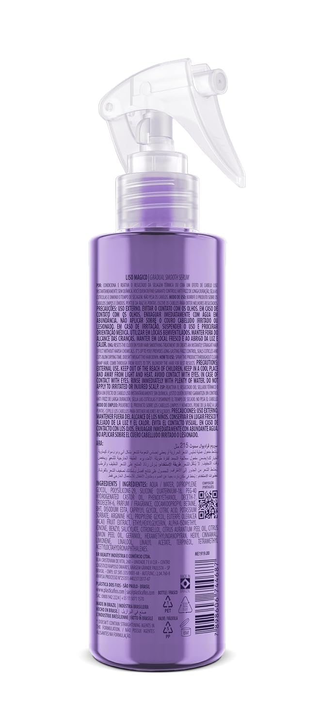 Plastica dos Fios Complete Kit 6 Units - Hair Repair System – Brazilian Keratin - Anti-Frizz Shampoo, Conditioner, Primer, Mask & Serum -Deep Hydration, Smoothing & Shine Boost for All Hair Types