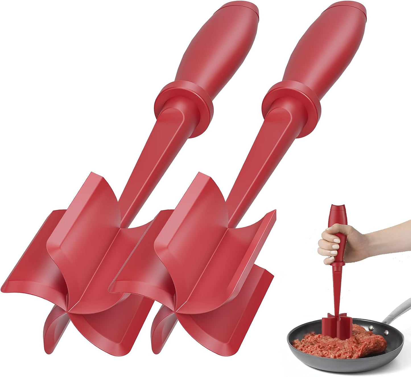 Meat Chopper - Premium Hamburger Grinder & Heat Resistant Smasher for Ground Beef | Black