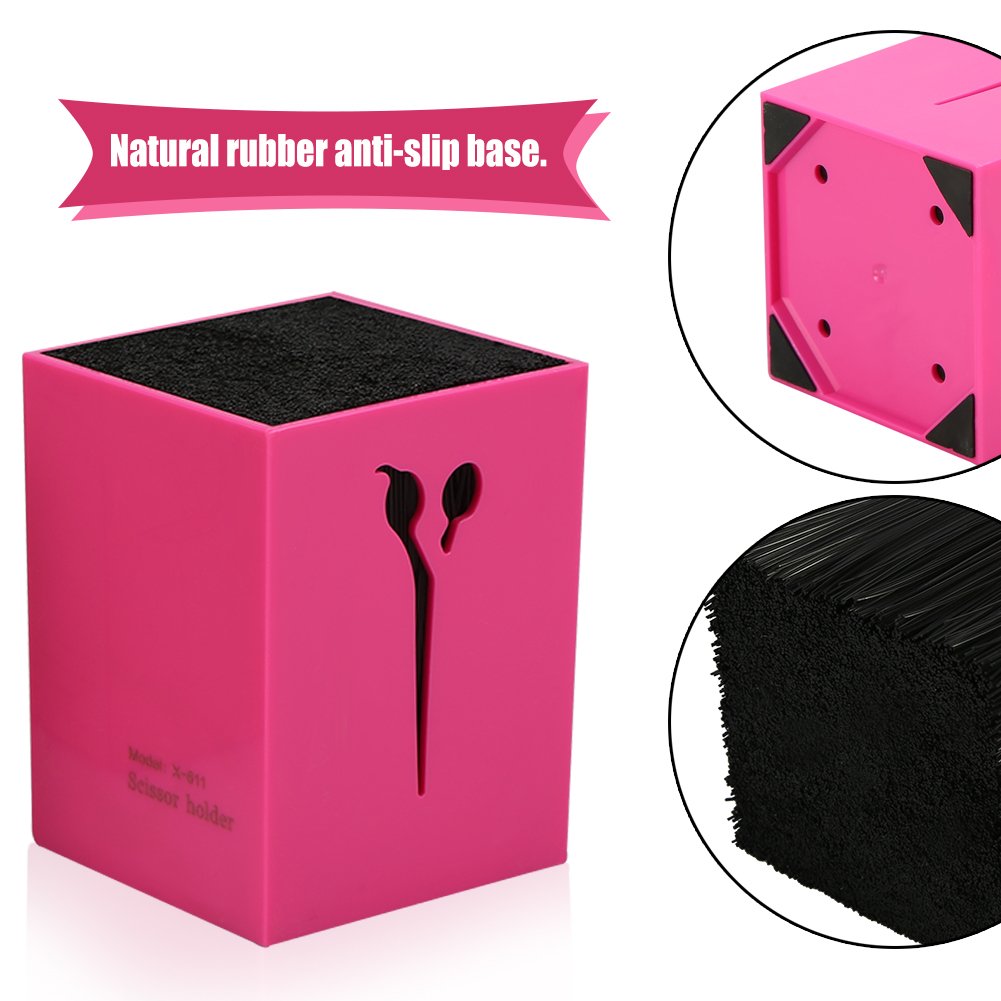 Salon Scissors Holder Hairdressing Scissors Storage Case Keeper Acylic Hairdressing Combs Clips Desktop Desk Organizer Anti-skid Storage Box Accessories for Hair
