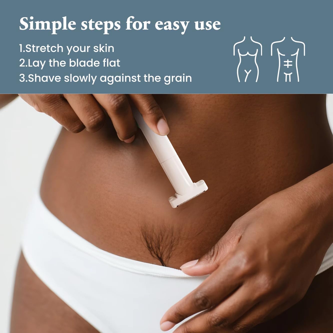 Light Bikini Trimmer for Women & Men - Waterproof Electric Razor for Pubic Hair & Sensitive Areas | Cordless, Painless, Dual Edge Blade