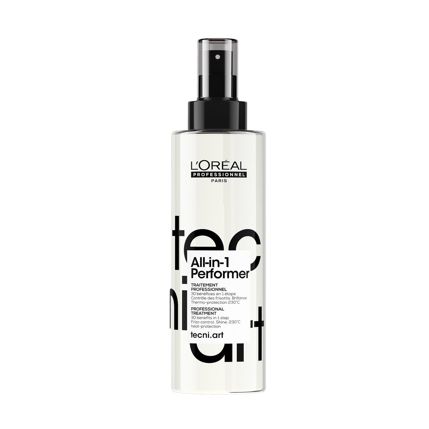 L'Oréal Professionnel Tecni.art All-in-1 Performer Styling Treatment Spray – 30 Benefits in 1, Leave-In, Heat Protection up to 450°F, Anti-Frizz, Shine, Conditioning & Detangling