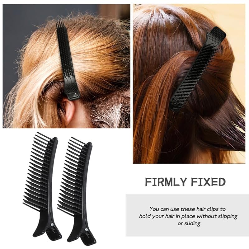 NOLITOY 4Pcs Non-Slip Hair Sectioning Clips for Thick Hair