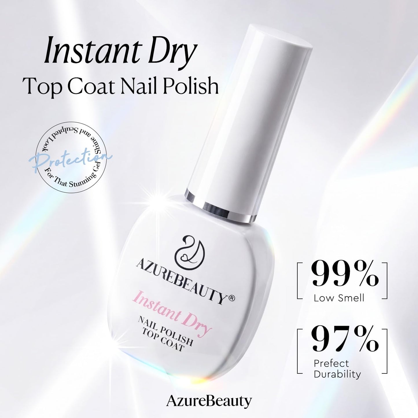 Instant Dry Top Coat for Nail Polish - Quick Dry Clear Finish, High Gloss Shine & Chip Resistant | Perfect for Fast Manicures
