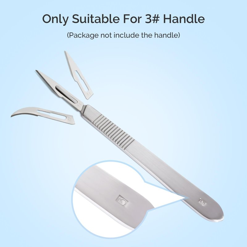JMU 100pcs Sterile Surgical Blades #12, Disposable Stainless Steel Scalpel Blades, Individually Foil Wrapped