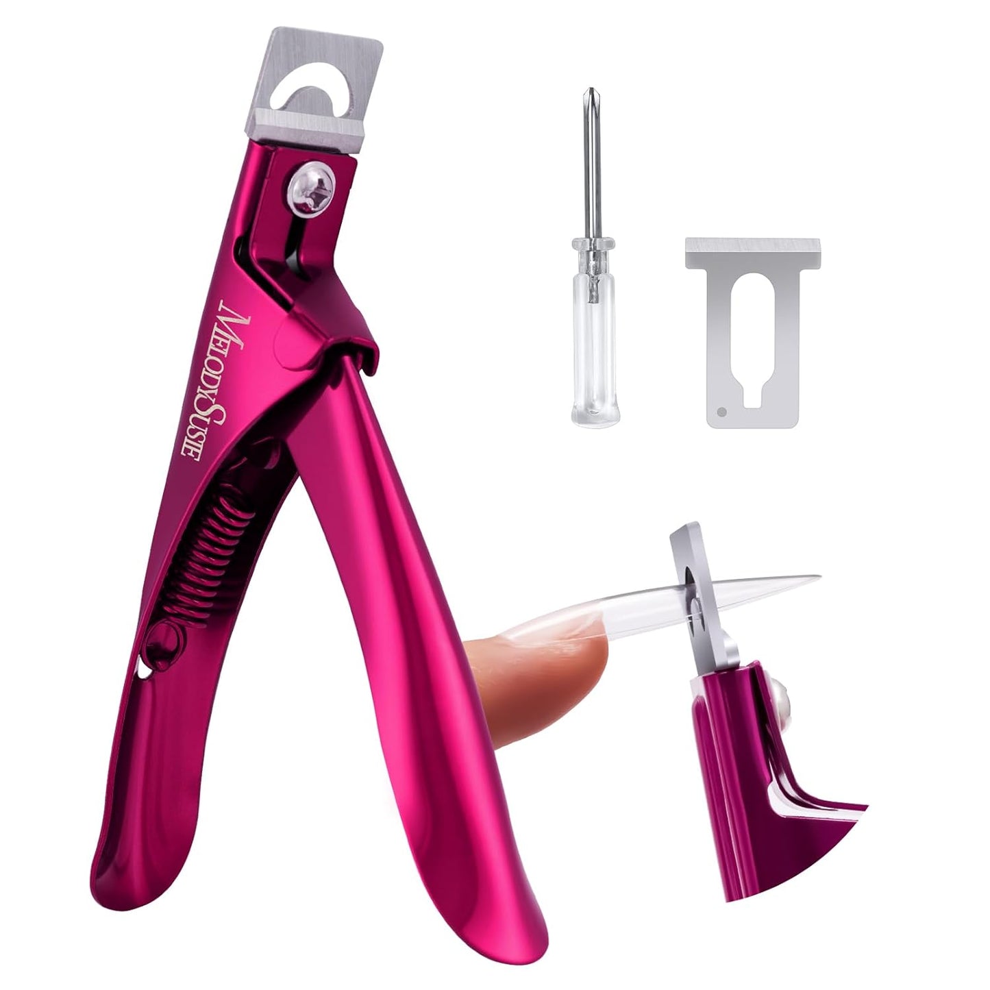 Acrylic Nail Clippers - Adjustable Stainless Steel Trimmer for Fake Nails | Manicure Tool in Plum
