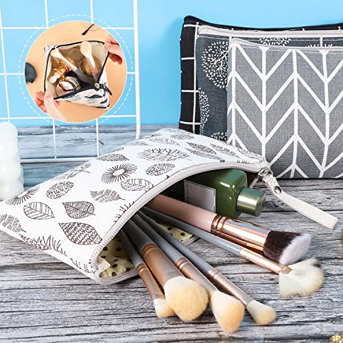 SUMAJU 8 Pcs Canvas Cosmetic Bags E - Travel Makeup & Toiletry Organizer Set