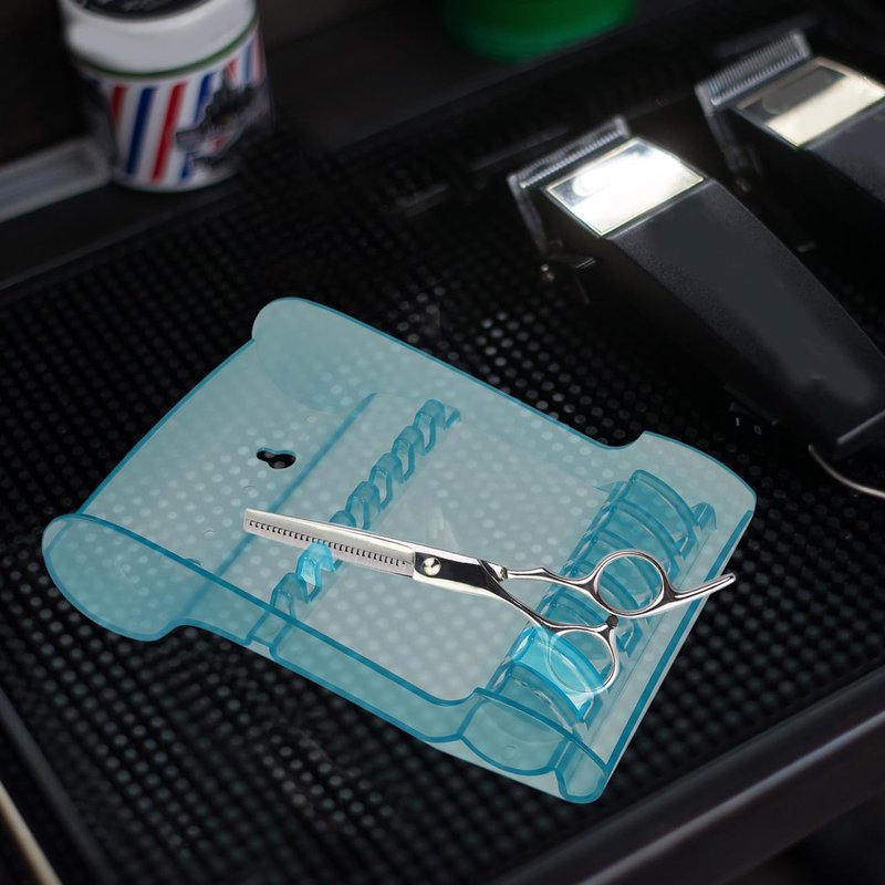 TOVINANNA Scissor Holder for Hairdressers 8.07x5.51x1.96In Clear Acrylic – Transparent Quick-Access Storage Wear-Resistant – for Salon Barber Station Home Hotel for Hairstylists Barbers Groomers