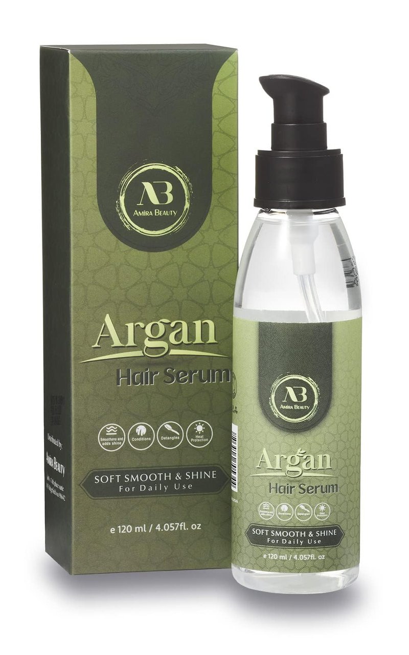 Amira Beauty Hair Repair Serum Argan Oil - Shine, Growth, Frizz Control, Smoothing, Strengthening Heat Protection For All Hair Types 4Fl. oz
