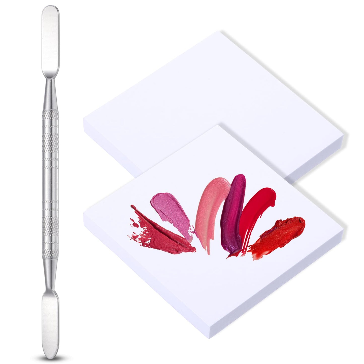 LXUEJIE 100 Sheets Disposable Nails Polish Palette Paper, Portable Mixing Palette With 1pcs Stirring Rod, Waterproof Double Sided For Gel Nail Polish And Makeup Nail Accessories Supplies