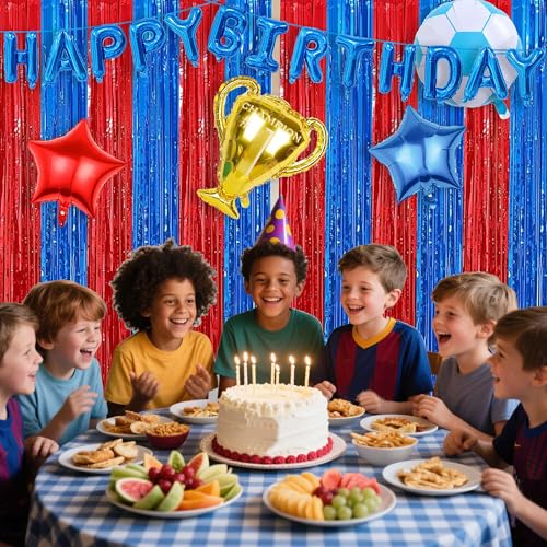 Soccer Birthday Party Supplies Set - Barcelona Theme Decorations