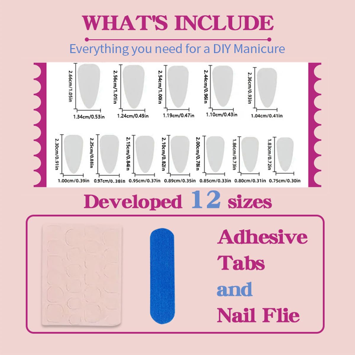 Almond Press-On Nails - White French Tip with 3D Gold Bow | Reusable Acrylic Full Cover, 24 Pcs