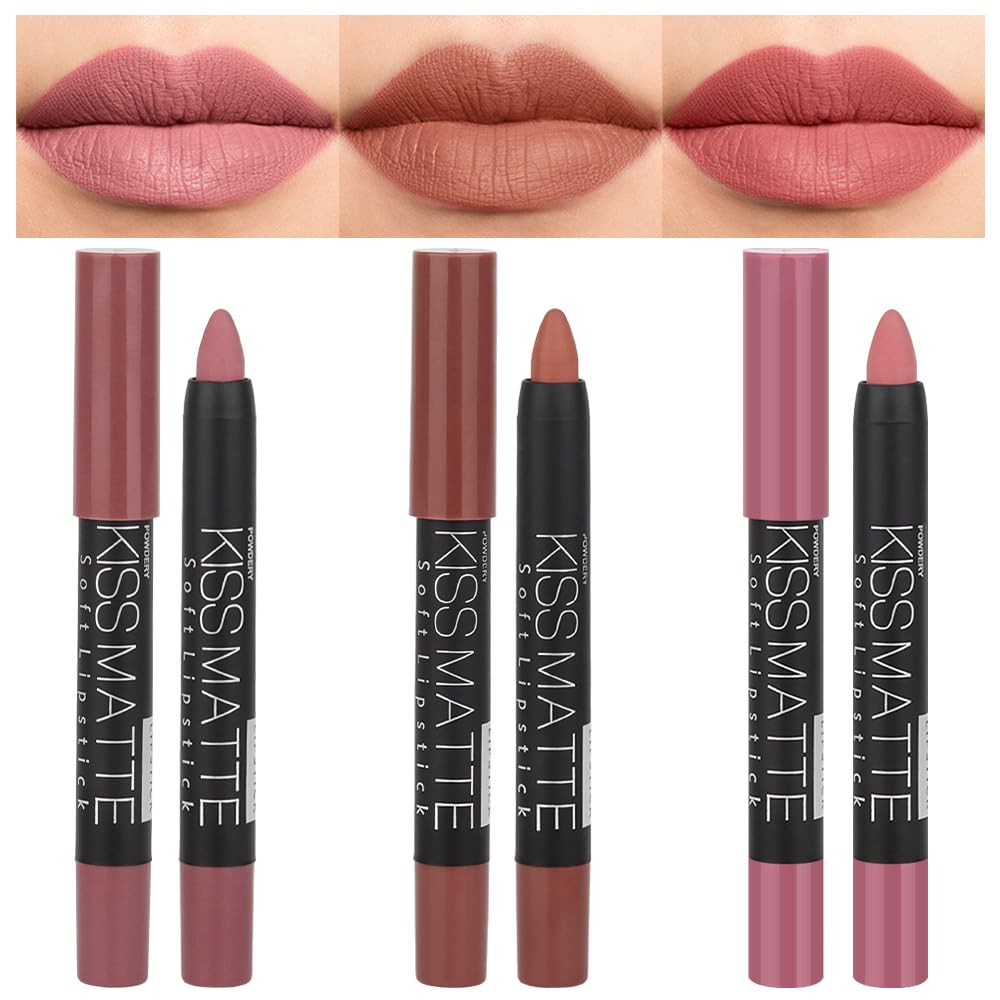 Matte Lipstick - Long-Lasting Velvet Lip Crayon with Waterproof Formula | Smooth Lightweight Lip Color, 08