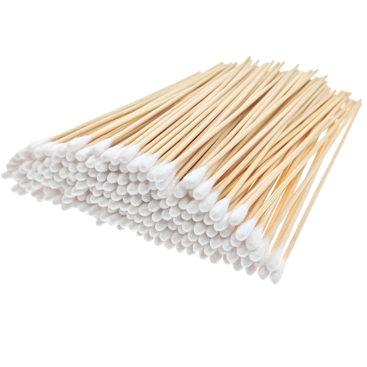 Cotton Swabs - 200 Pcs 6-Inch Extra Long Wooden Handle Ear Picks for Cleaning, Jewelry, Makeup & Pets