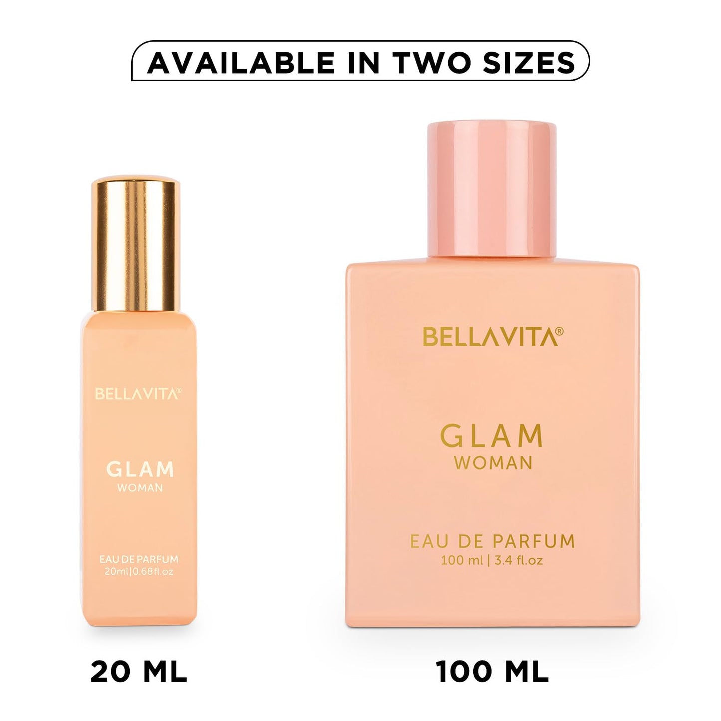 Luxury GLAM Eau de Parfum - Travel Size 20 ml | White Floral, Orange, Jasmine & Honey Notes | Long-Lasting Women's Fragrance
