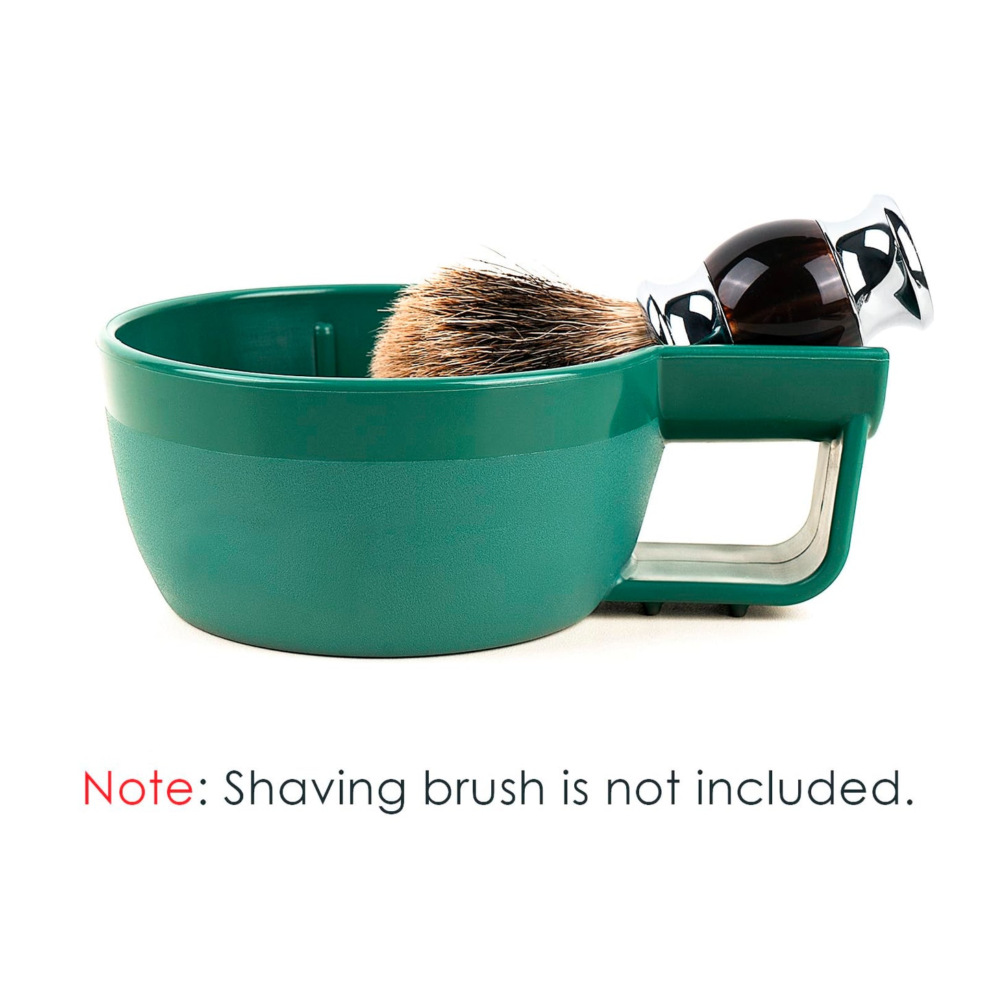 Linkidea Plastic Shaving Soap Bowl with Non-slip Handle, Wide Mouth, Large Capacity, Easier to Lather Ridges, Wet Razor Shave Cream Bowl for Men (Green), SSB1-01