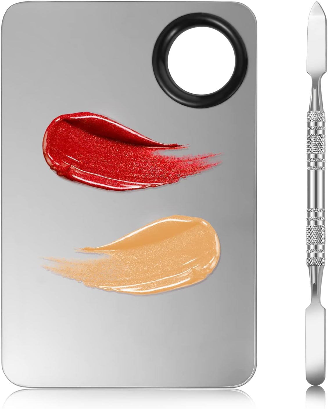 Makeup Mixing Palette Set - Stainless Steel Foundation & Eye Shadow Mixer with Spatula | 2-in-1 Design