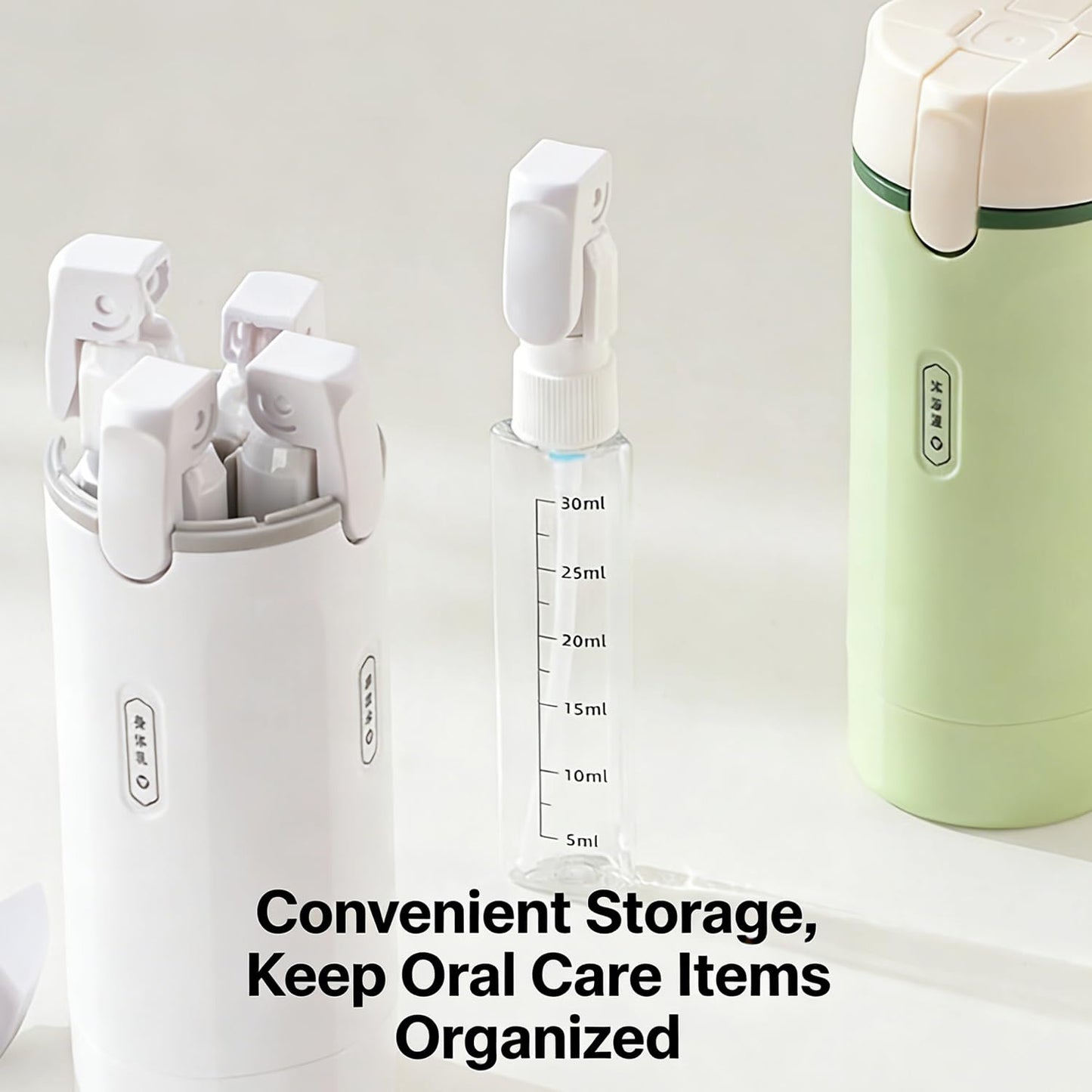 4 in 1 Travel Dispenser, 4 Pack 1OZ/30ML Travel Bottles with Stickers for Toiletries, Leak Proof Travel Size Containers, Portable for Shampoo Lotion Conditioner Cream Green